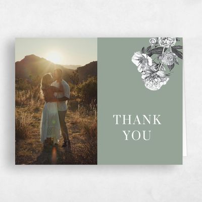 Sage, Green Wedding Thank You - Trèfle Photo