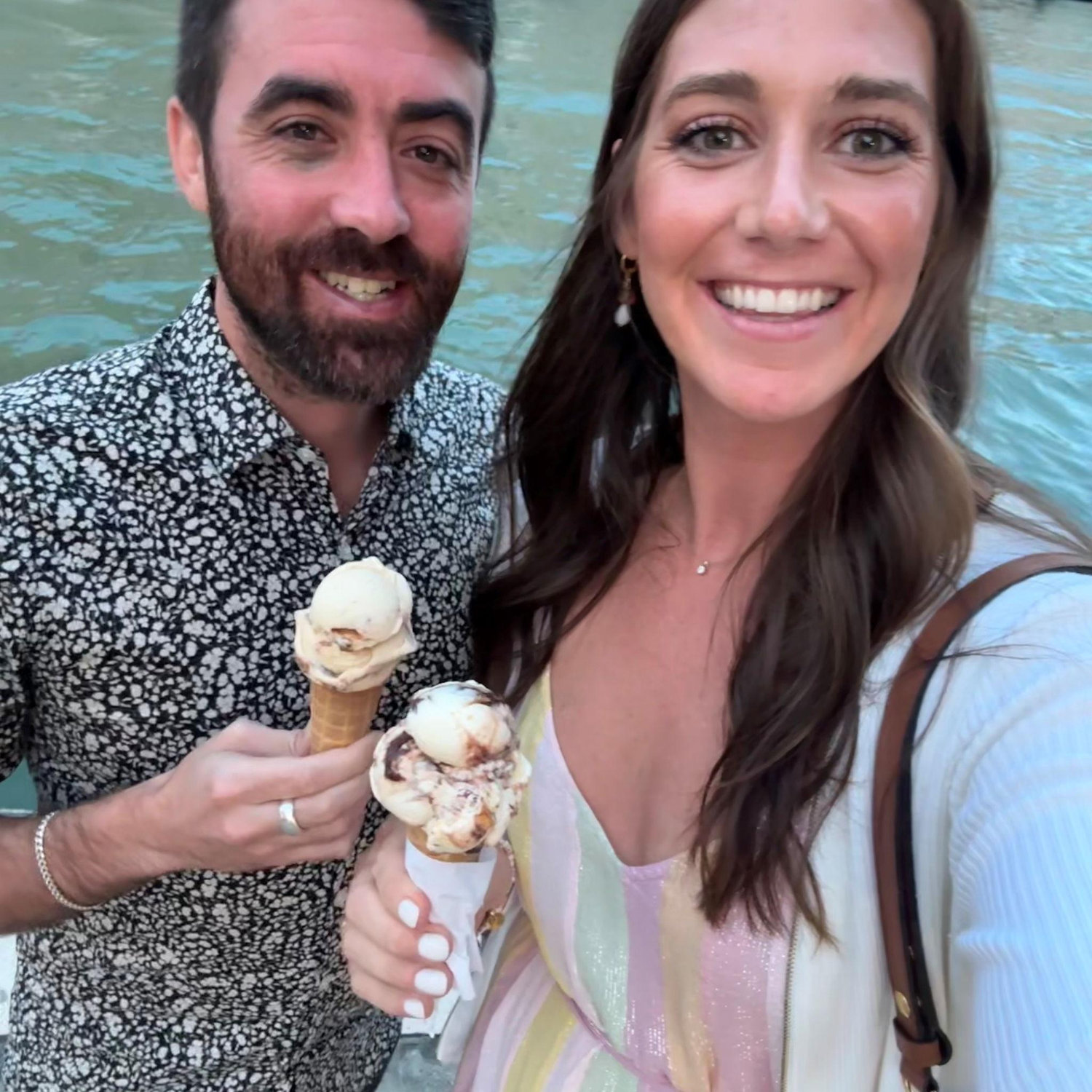 Enjoying gelato in Venice!