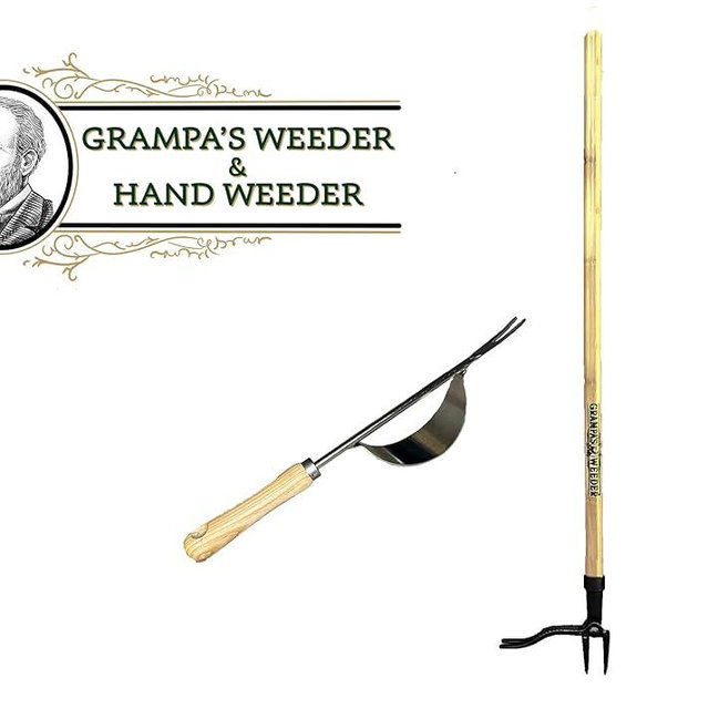 Grampa's Weeder + Grampa's Hand Weeder - Bundle The Original Stand Up Weed Puller & Grampa's Hand Weeder Tool for The Easiest & Most Effective Weed Removal Duos