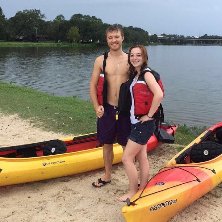 We kayaked in the pouring rain on the LSU lakes!