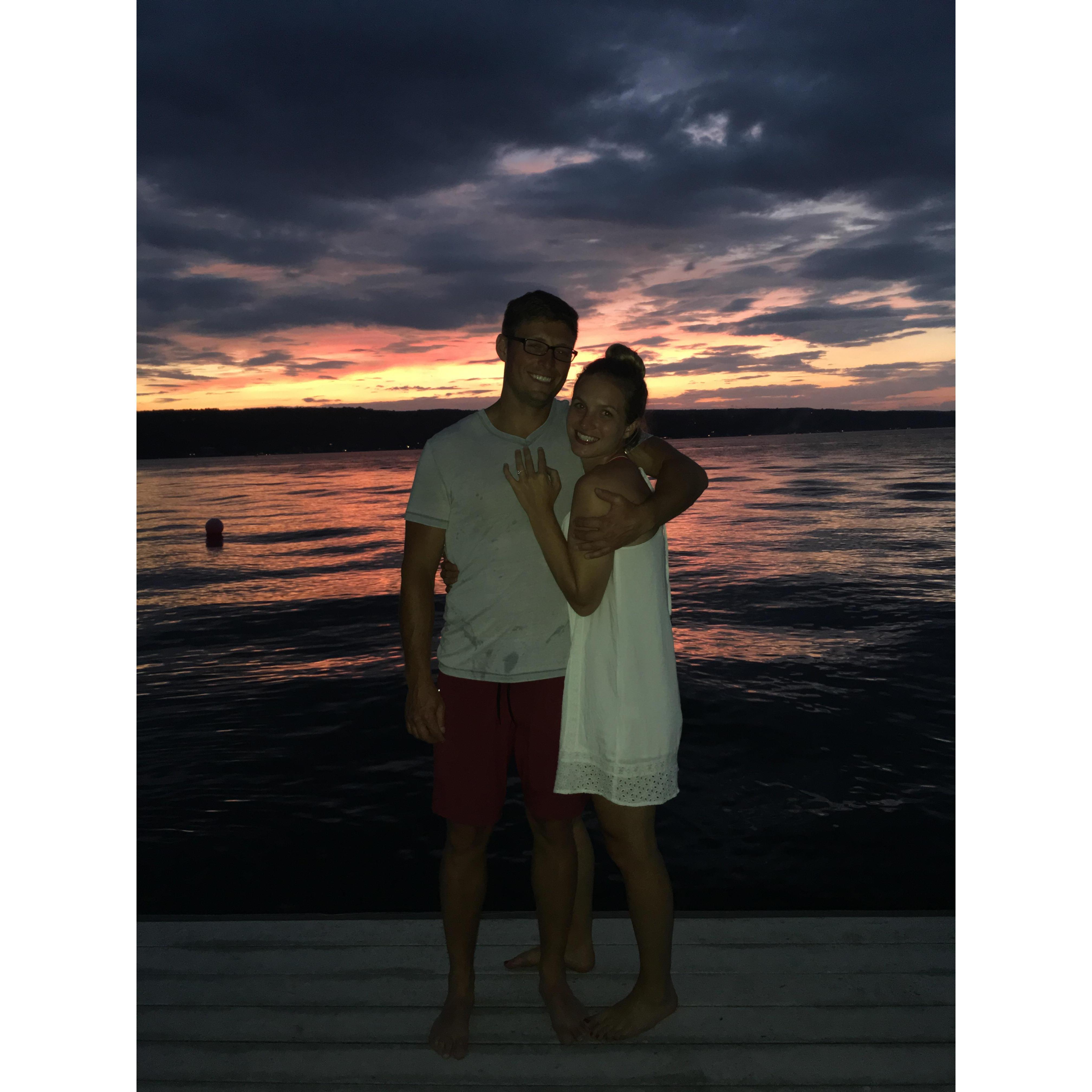 July 4th of 2019 Bill proposed on Keuka lake. This was the end of a full day and night celebration with family and friends.