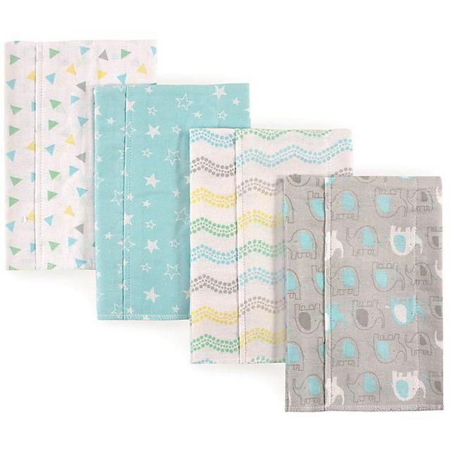 Luvable Friends® 4-Pack Elephant Burp Cloths in Grey