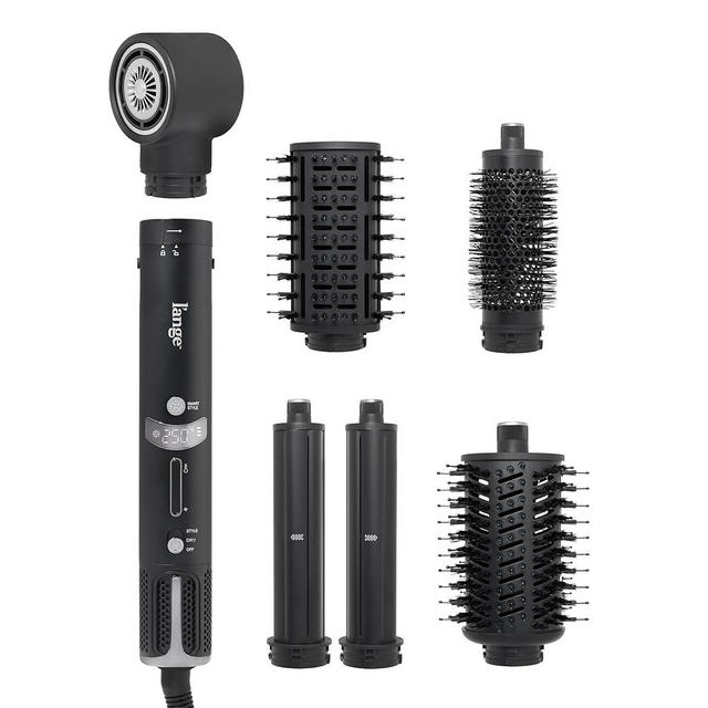 L'ANGE HAIR TurboStyle All-in-One Air Styling & Drying System | 5-in-1 Attachments with Auto-Wrap Curlers & Volumizing Brush | Fast-Drying Brushless Motor Dryer | Dual Voltage | All Hair Types (Black)