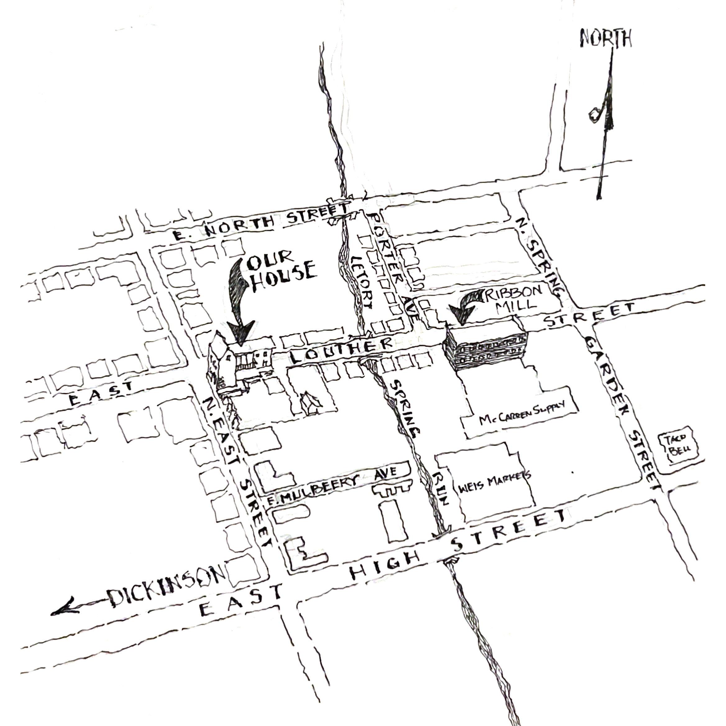 Our Block: Parking is available behind the Ribbon Mill on corner of Louther St. and Spring Garden St.)