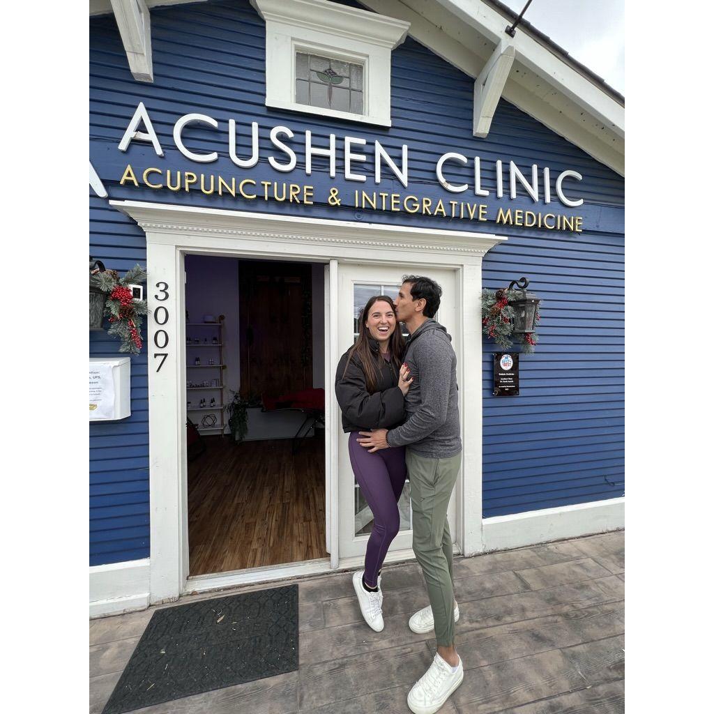 Where we met - yoga at Acushen Clinic!