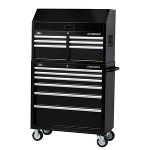 36 in. 12-Drawer Tool Chest and Cabinet Set, Black