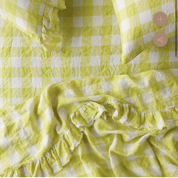 Limoncello Gingham Ruffle Flat Sheet