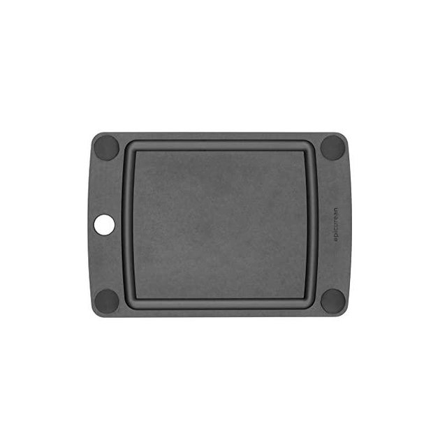 Epicurean All-In-One Cutting Board with Non-Slip Feet and Juice Groove, 10" × 7", Slate/Black