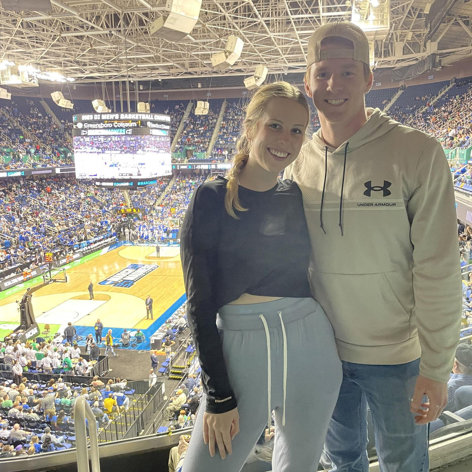 Our first picture together at March Madness regional in Greensboro where we watched Kentucky take on Providence!