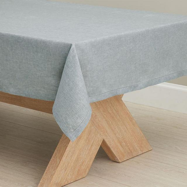 Belgian Linen Tablecloth, 70" x 108" - Chambray Flax