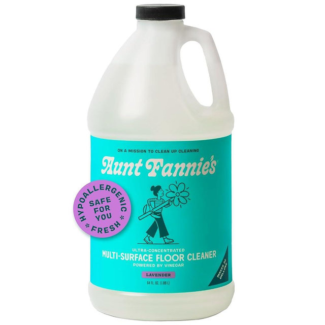 Aunt Fannie's Ultra Concentrated Floor Cleaner Vinegar Wash, Multi-Surface Floor Cleaner For Mopping, Value Size, Lavender Scent, 64 oz