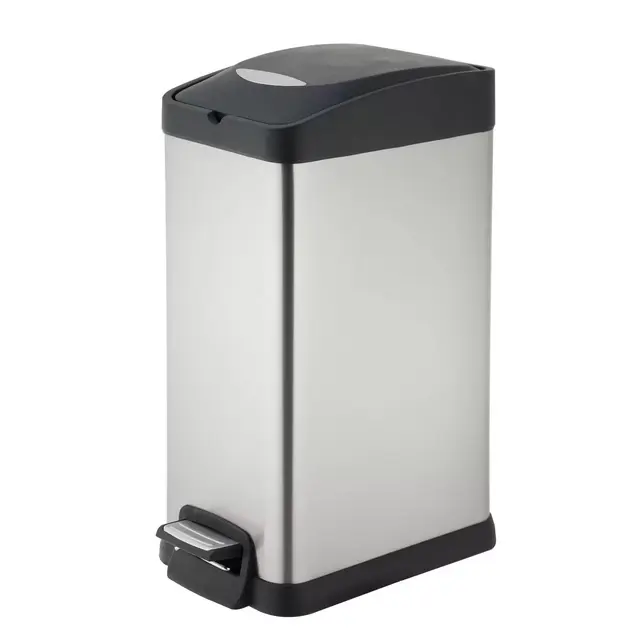 Simply Essential™ Stainless Steel 3.9-Gallon Rectangular Step-On Trash Bin