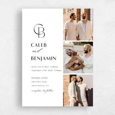 White Wedding Invitation - Kenai Multiphoto