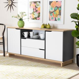 Reed Mid-Century Modern 2-Door Wood Dining Room Sideboard