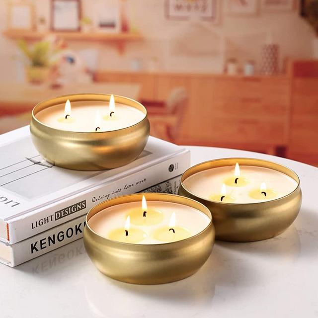 Citronella Candles Outdoor and Indoor, 3-Wick Scented Candles Gift Set of 3 x 14 oz, Natural Soy Wax Candle