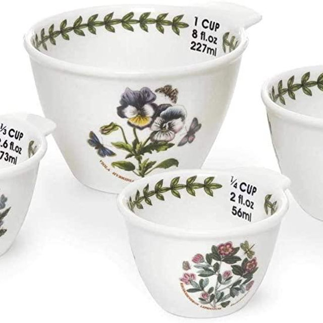 Portmeirion - Botanic Garden Collection - Set of 4 Measuring Cups - Dishwasher and Microwave Safe