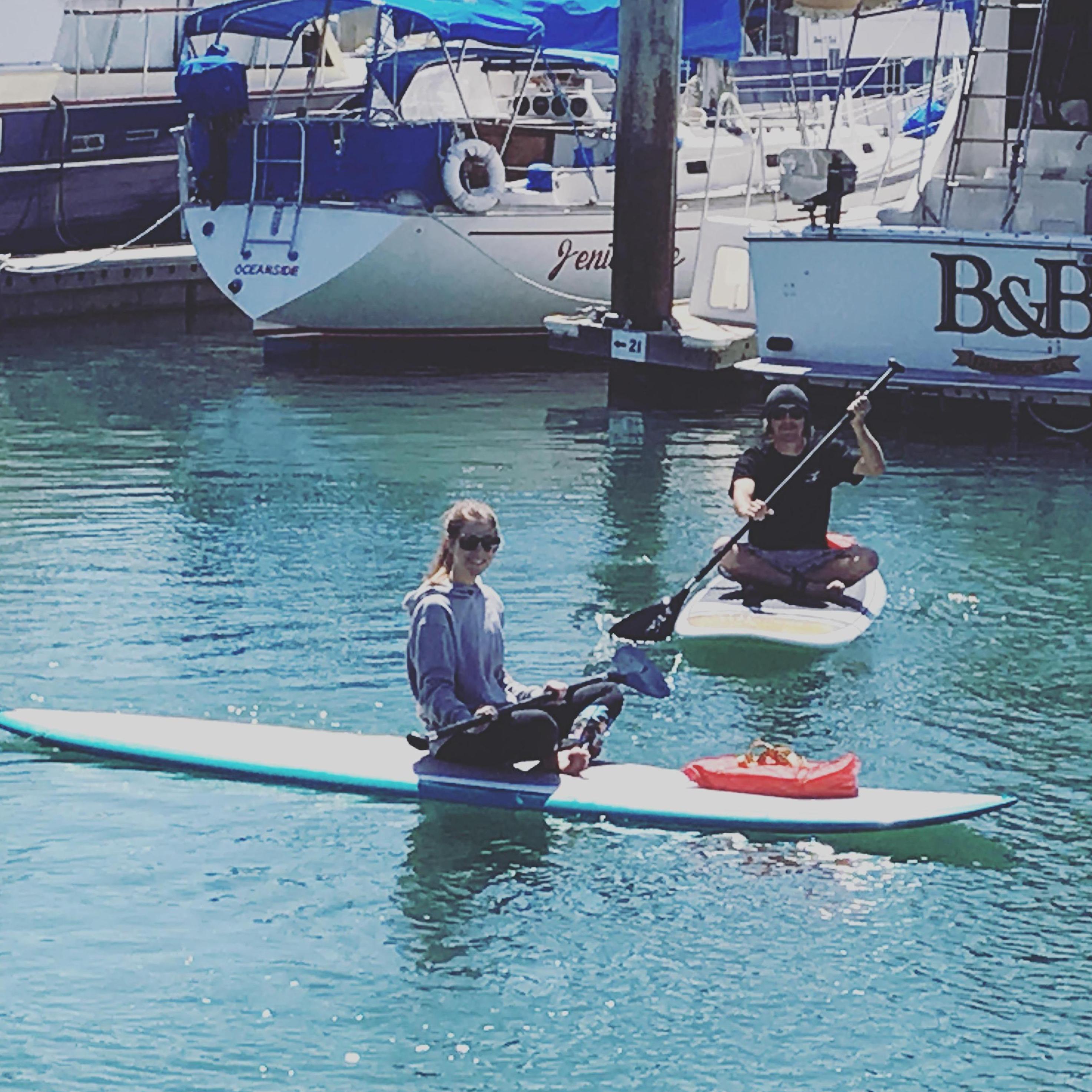 Paddle boarding at the Oceanside Harbor!