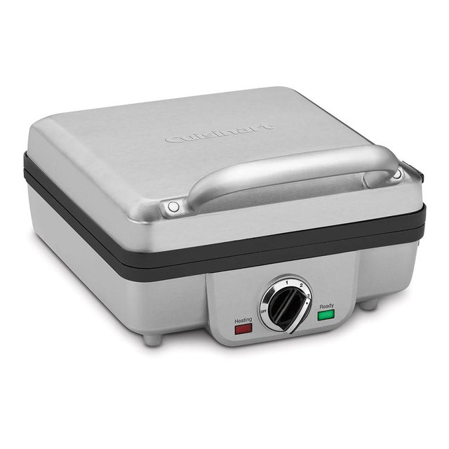 Cuisinart Belgian Waffle Maker with Pancake Plates, Nonstick Plates, 6 Browning Levels, Ready Indicator Lights, Temperature Control, Deep Waffle Pockets, WAF-300NAS, Brushed Stainless