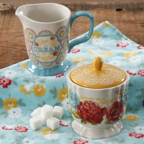 THE PIONEER WOMAN BLOSSOM JUBILEE CREAMER AND SUGAR POT SET