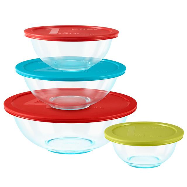 Pyrex Glass Mixing Bowl Set, 8 Piece