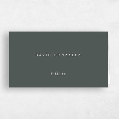 Green Typography Wedding Place Card - Jules