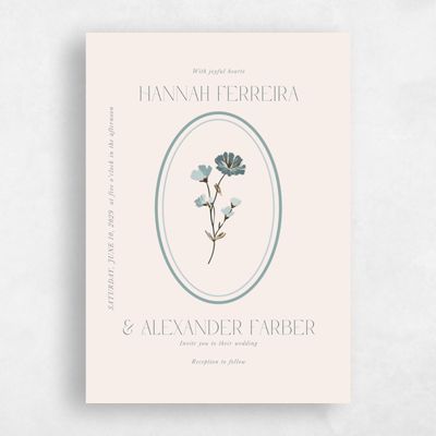 Linen, Beige Wedding Invitation - Marlowe Portrait