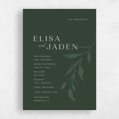 Deep Forest, Green Wedding Program - Aneci