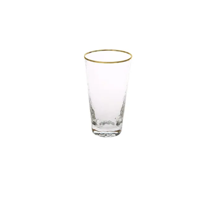 Classic Touch Set Of 6 Tumblers With Simple Gold Design - 3.5"D