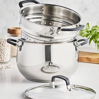 Belgique - Stainless Steel 8 qt. Stock Pot with Multi-Use Insert