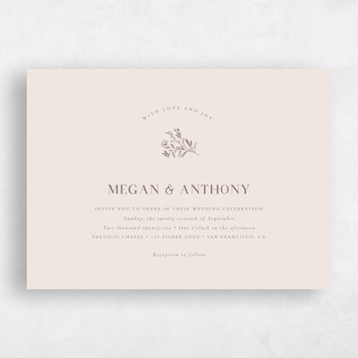 Linen, Beige Wedding Invitation - Bellisi Landscape