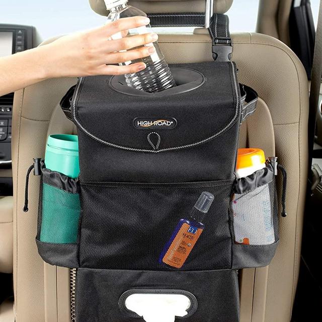 High Road StashAway Car Seat Back Organizer with Trash Can, Tissue and Bottle Holders