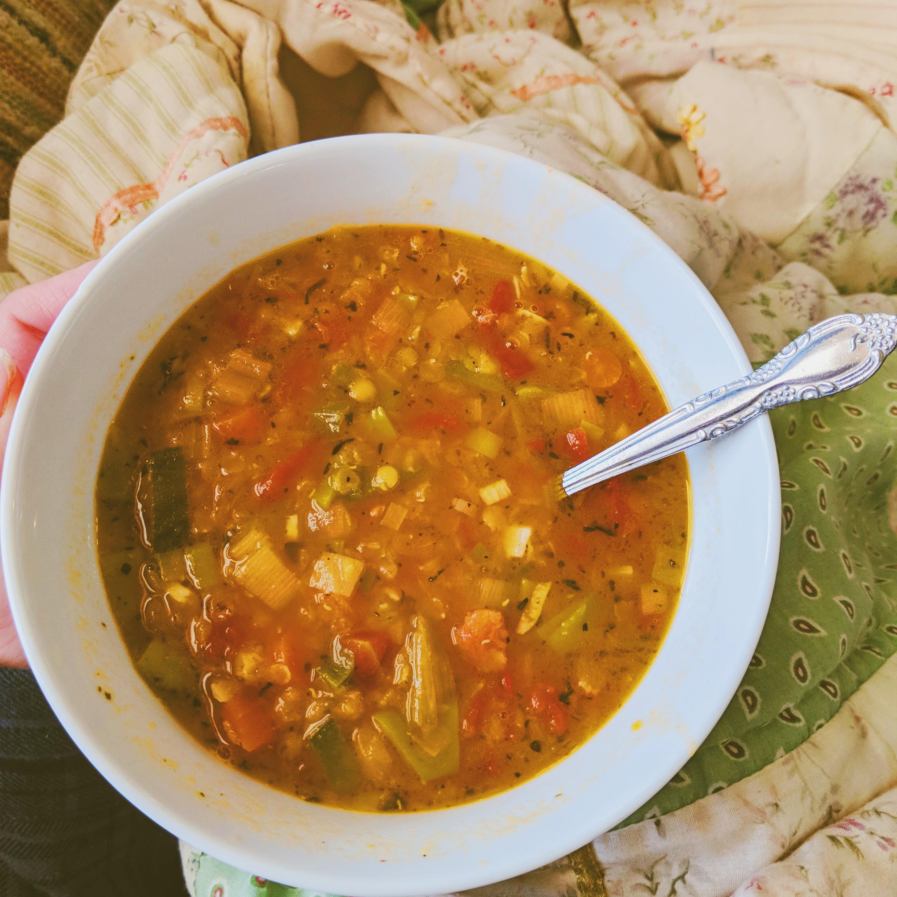 March 3rd, 2017:
Emilio made Samantha a delicious vegetable soup when she stayed home sick from work. 💚