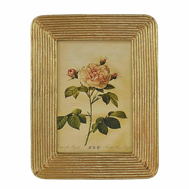 Desklens 4x6 Vintage Picture Frame, Gold Antique Ornate Picture Frame, Boho Decorative Photo Frames for Tabletop & Wall, Baroque Home Decor Frames Housewarming Birthday Gifts for Women