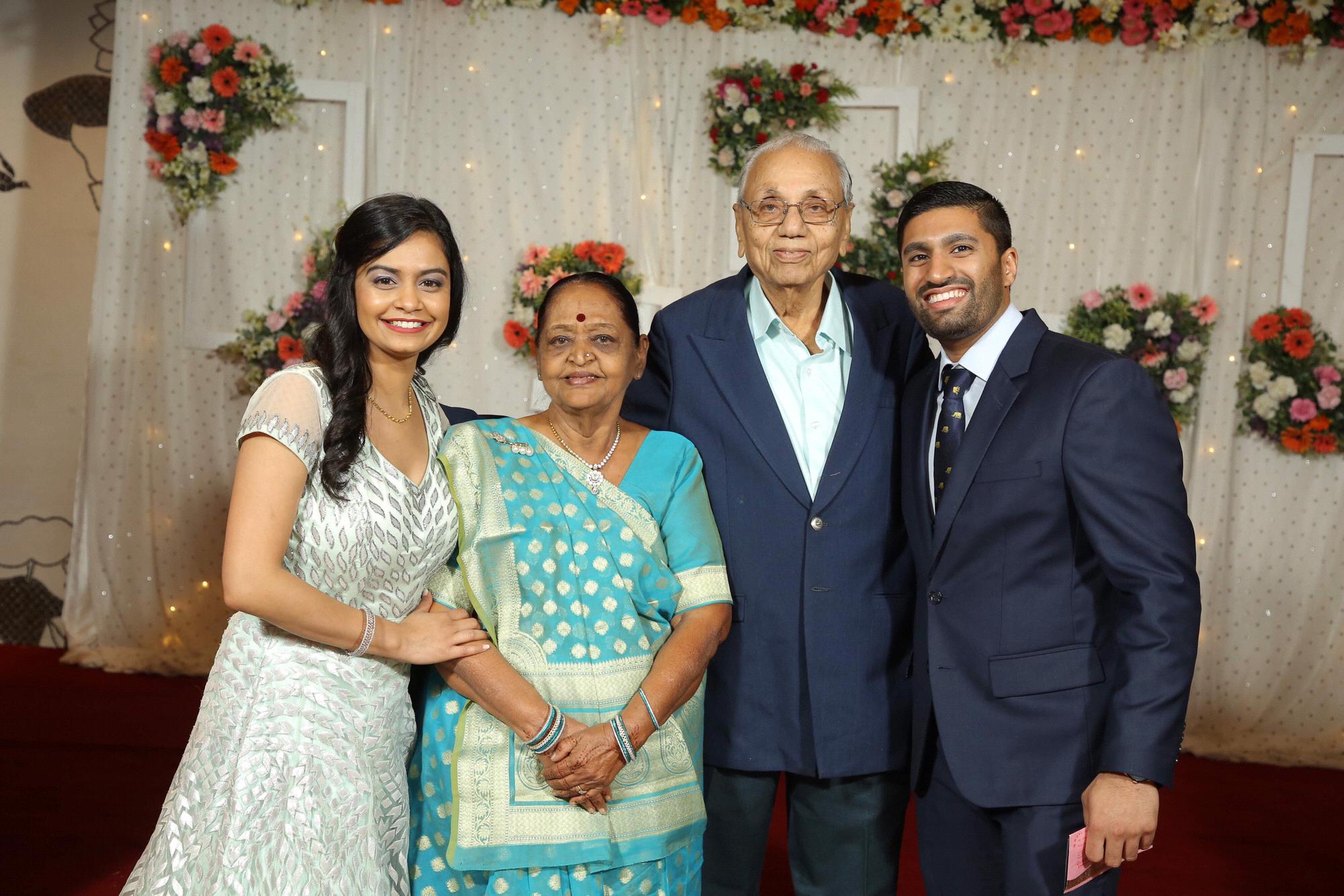 With Khushboo’s Grandparents (Dad’s parents) at our event in India.