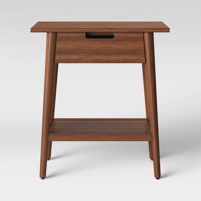 Ellwood Mid Centruy Modern Wood End Table with Drawer Brown - Project 62™