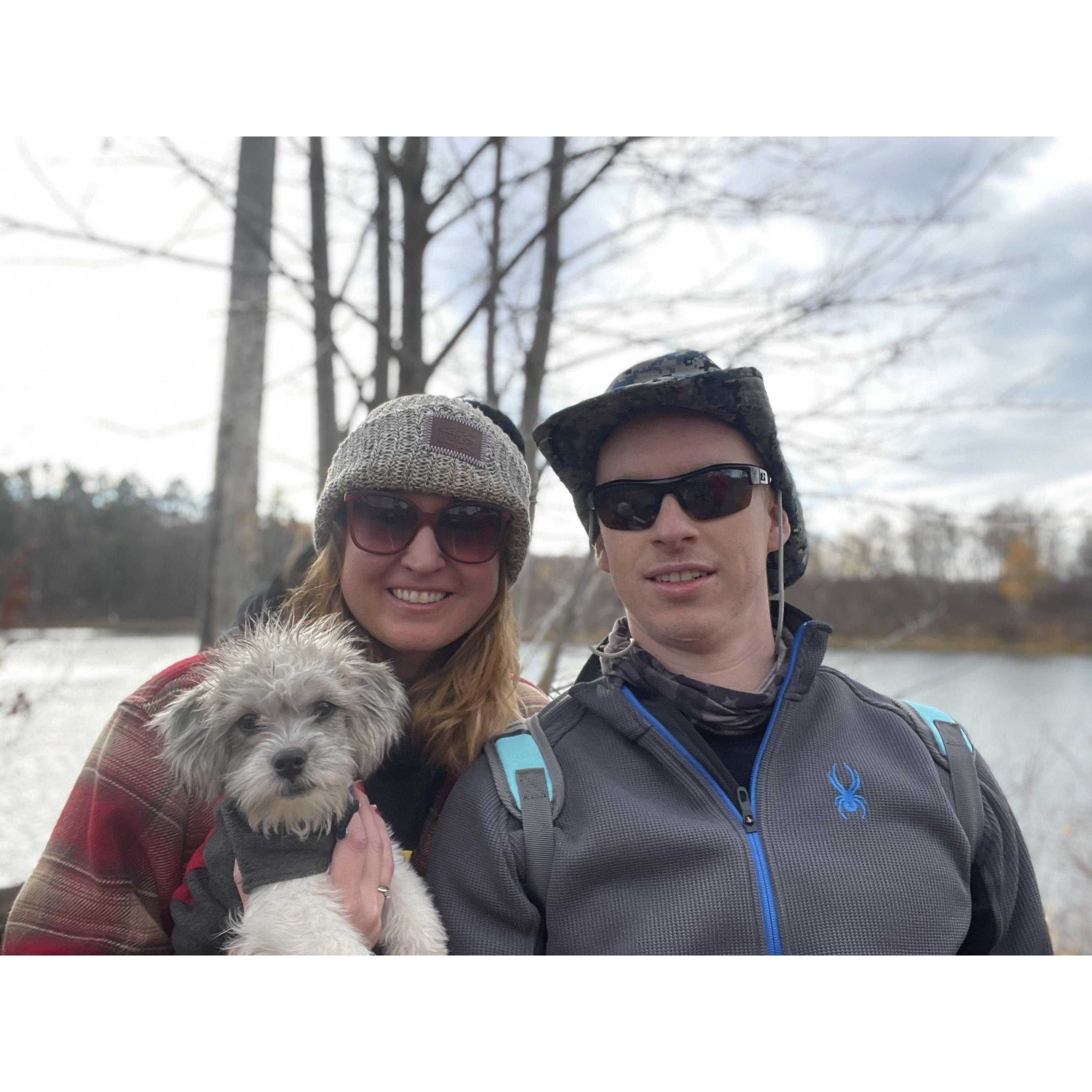 Curby walked 5 miles with us at lake Itasca as a puppy