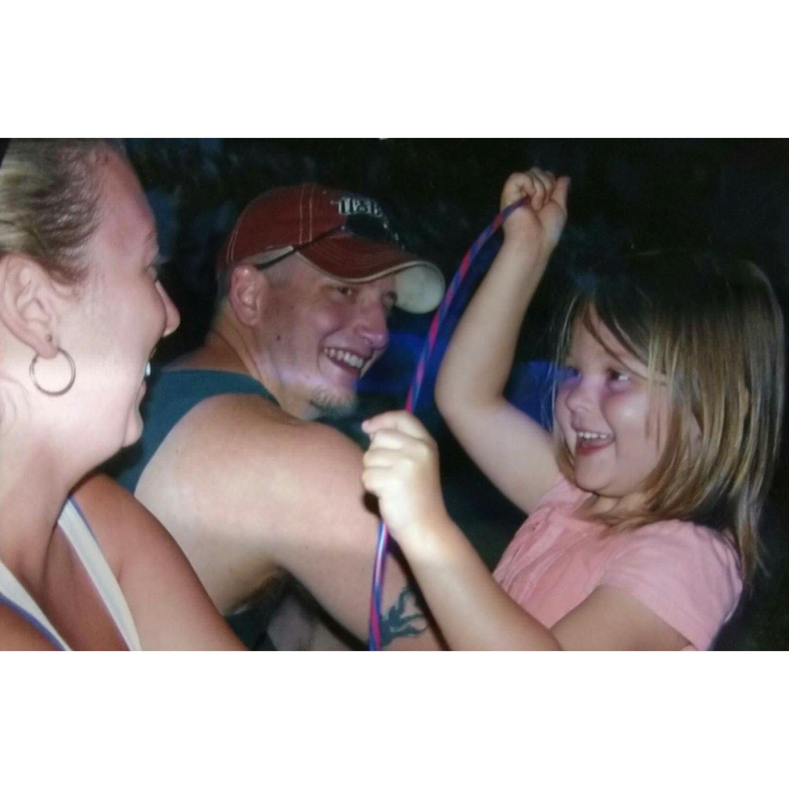 At the campground in 2012 when Luke was driving for western express.  He ended up with time off so hung out.  We ended up riding home with him that night in the big truck. First time kids met him.