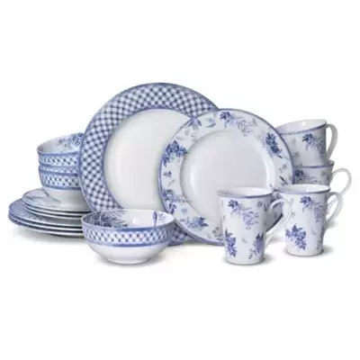 Mikasa® Kiley 16-Piece Dinnerware Set in White/Blue