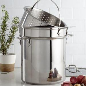 All-Clad - Stainless Steel 12 Qt. Covered Multi Pot with Pasta & Steamer Inserts
