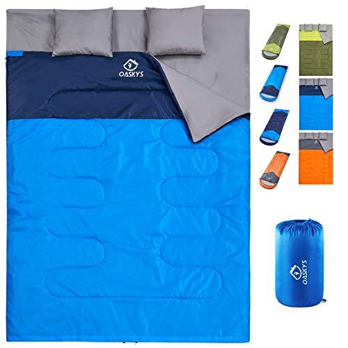 oaskys Camping Sleeping Bag - 3 Season Warm & Cool Weather - Summer, Spring, Fall, Lightweight, Waterproof for Adults & Kids - Camping Gear Equipment, Traveling, and Outdoors