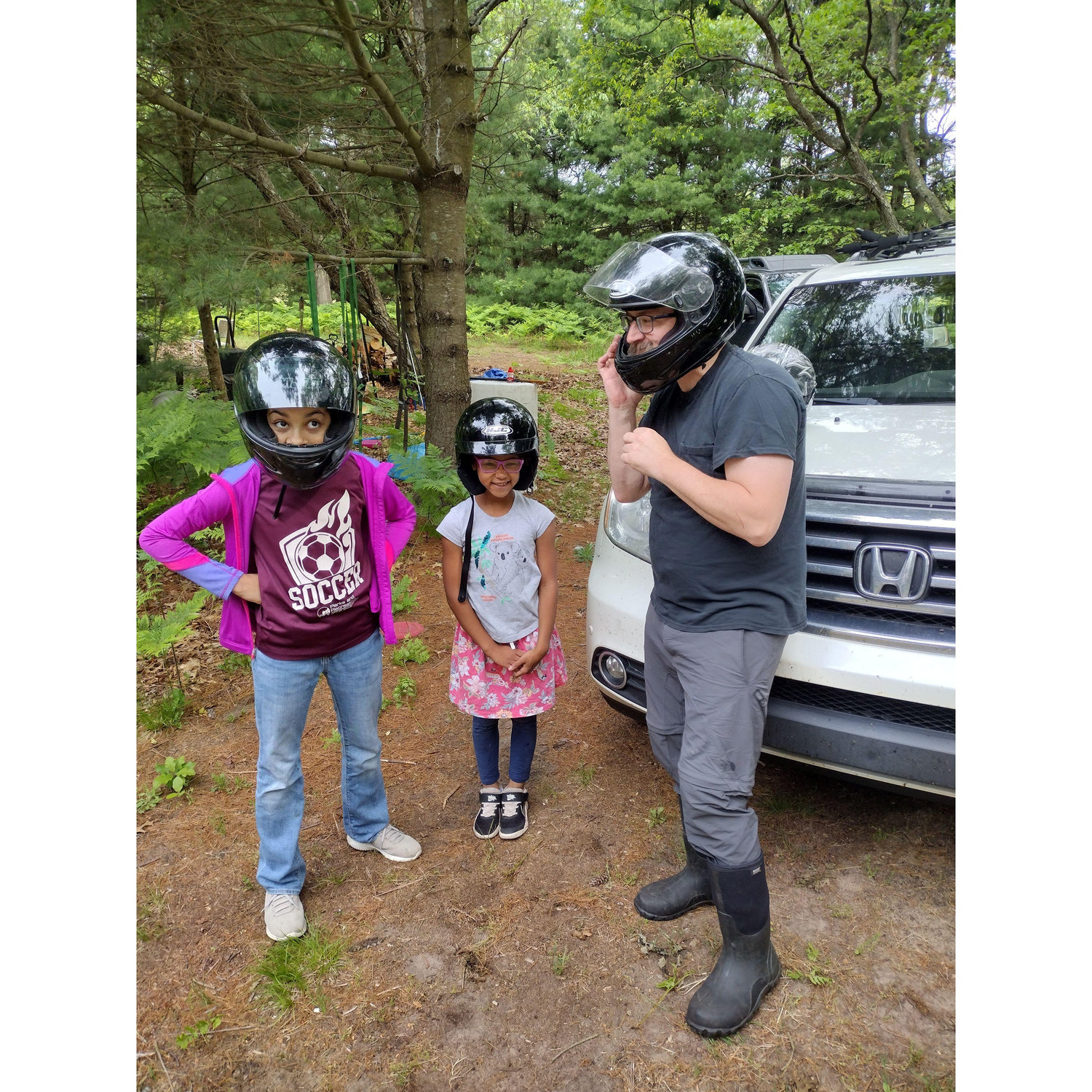 Getting ready to take the kids for a ride on the quad.