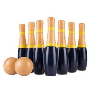 Product description page - Hey! Play! Lawn Bowling Wooden Lawn Game - Orange/Gray (8")
