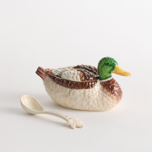 Fantastical Forest Stoneware Duck Gravy Boat