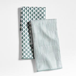 Modern Check Recycled Dish Towel, Set of 2