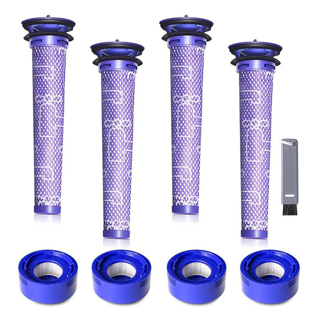 Vacuum Filter Replacement Kit for Dyson V7, V8 Animal, V8 Absolute & SV10 Cordless Vacuum Cleaners, Replaces Part # 965661-01 & 967478-01 (8P)