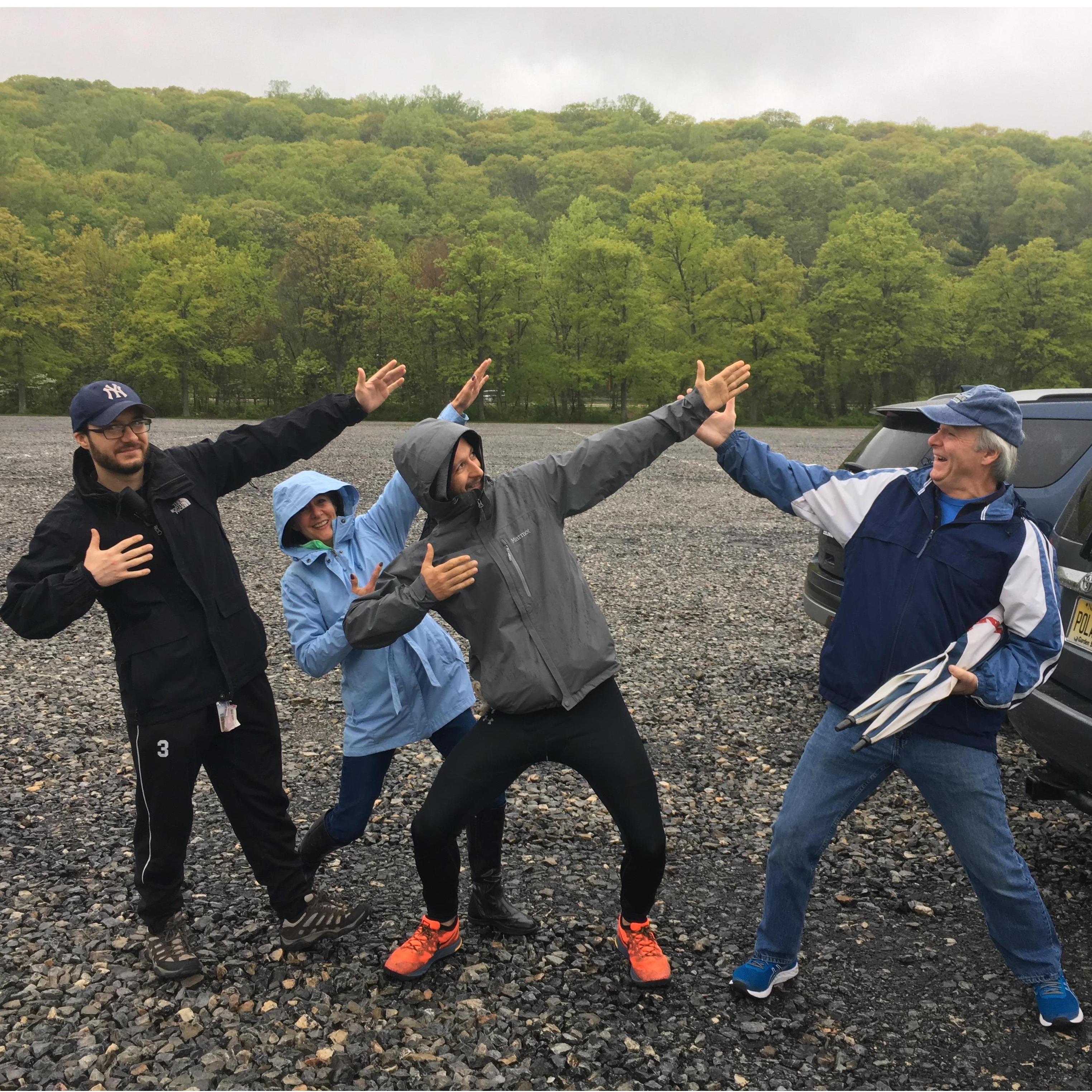 Striking a pose before Ryan's 5th marathon