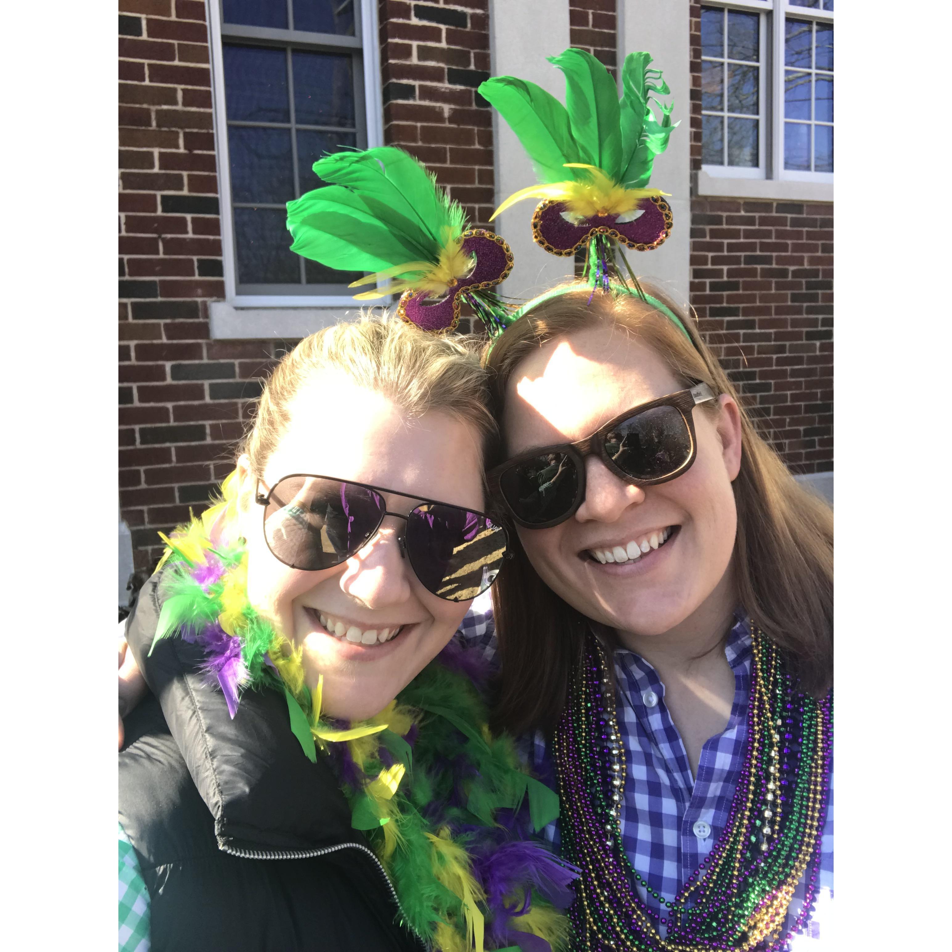 marching with our church family at the Lanta Gras parade, Spring 2018