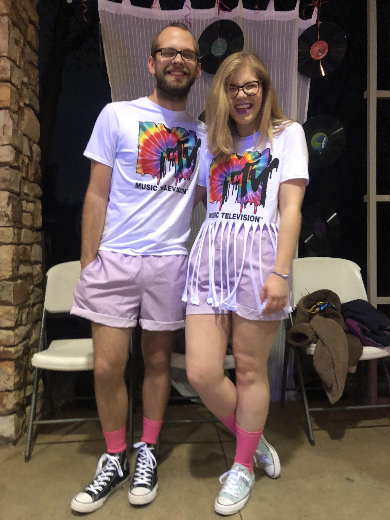 The first "good" picture of us. Before we started dating, we would have each other as dates for college events. Mitch came to this sorority function - even agreed to wear matching outfits!