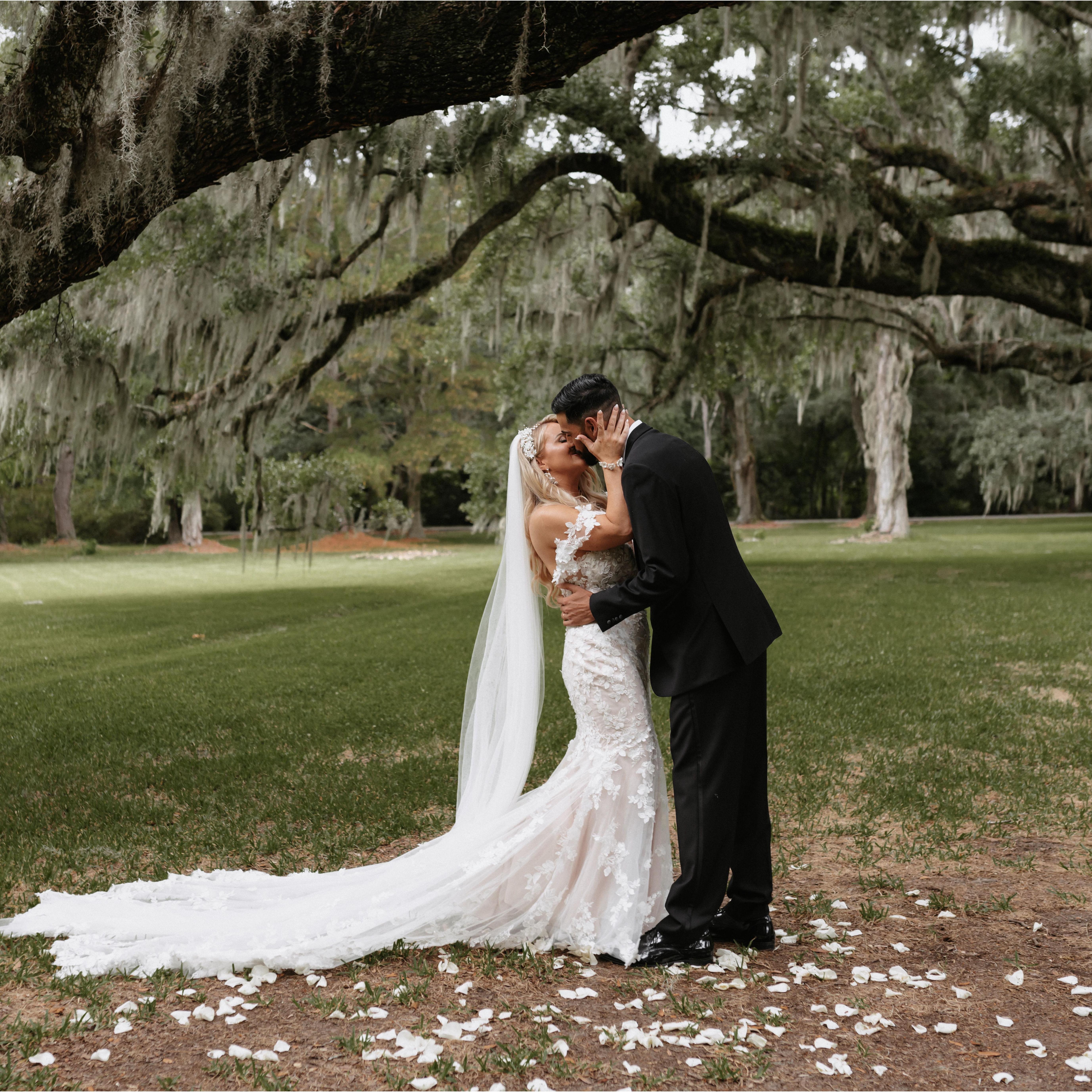 Our first kiss as Mr. and Mrs. Rego