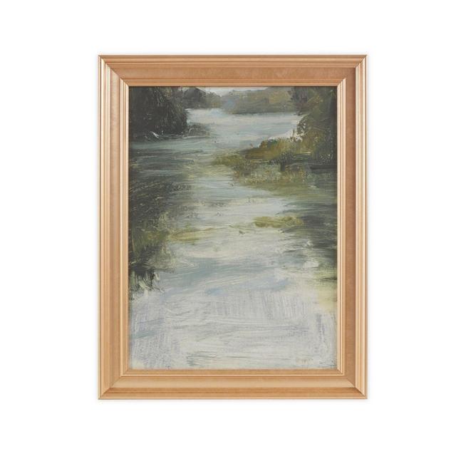 Martha Stewart Estuary Framed Glass 18.5-Inch x 23.5-Inch Wall Art in Multi